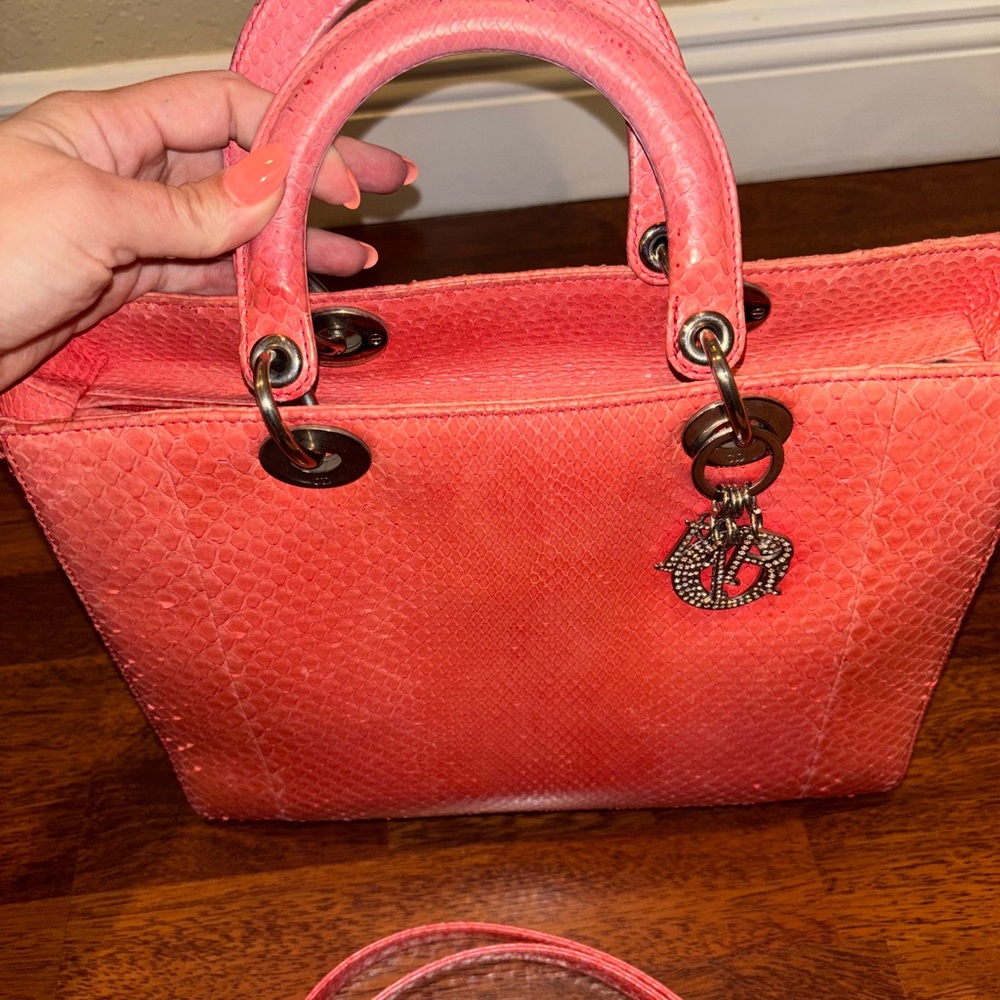 Dior Pink Tote Bag with Textured Finish